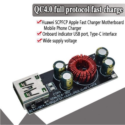 Picture of SW3518 QC4.0 QC3.0 Fast Charger Adapter Mobile Phone USB Type C 6-35V Step Down Buck Boost Board Module QC4.0 Full Protocol