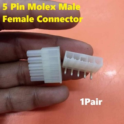 Picture of 1Pair- 600V 13A 5 Pin MALE FEMALE Connector Molex 4.2mm 5 Pin Male Female Cable Connector PCB Mount Right Angle Male Female Header Harness Housing Connector
