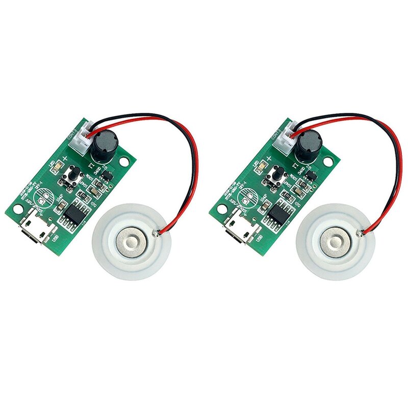 Picture of 1 Set Ceramic Discs Mist Maker Fogger Machine 1.5-3W Micro USB 5V Mini Humidifier DIY Kits Mist Maker And Air Purifier Driver Circuit Fogger Atomization Film Atomizer With Timing Switches