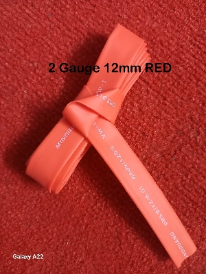 Picture of 2 Gauge- 12mm RED Heat Shrink Tube RED 12mm Heatshrink Tubing Shrinkable Wrap Wire Cables DIY Cables Connector Repair - Minimalistic Sophistication - 309141933