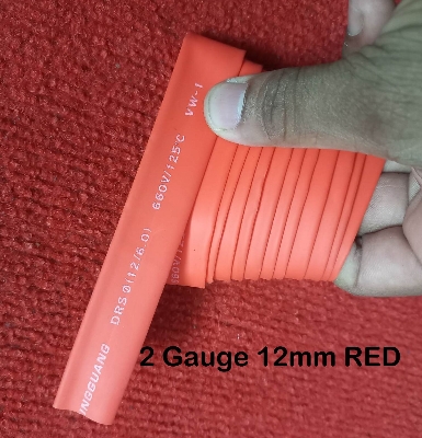 Picture of 2 Gauge- 12mm RED Heat Shrink Tube RED 12mm Heatshrink Tubing Shrinkable Wrap Wire Cables DIY Cables Connector Repair - Minimalistic Sophistication - 309141933