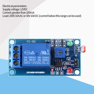 Picture of 12V Stable LDR Photoresistor Relay Module Controller Light Sensor Switches Photosensitive Resistance Module Photoresistor LDR 12V