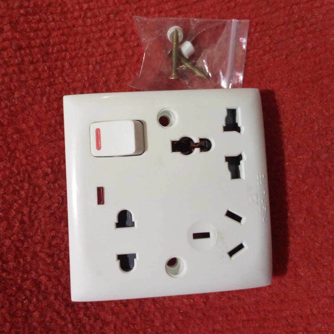 Picture of Avant-garde - THIN PIN 8 Pin Combined Switch Board Power Switch 3Pin 2Pin Combined Socket 250V 16A 8 Pin Combined Socket