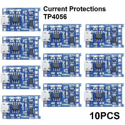 Picture of 10Pcs- Current Protections TP4056 Module TP4056 Circuit 5V 1A Micro USB With Current Protection Battery Charger Circuit Module 3.7V Battery Charger 18650 AA AAA 3.7V Batteries Charging Circuit - solar panel 100w