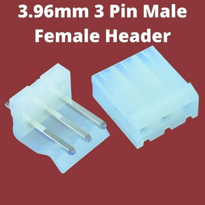 Picture of 3Pcs- AC 300V Male Header 3 Pin CPU MALE FEMALE HEADER Female Housing JST CH 3.96mm Pitch Leads Male Female Connector 3 Pin Male Female Connector Cables Connector