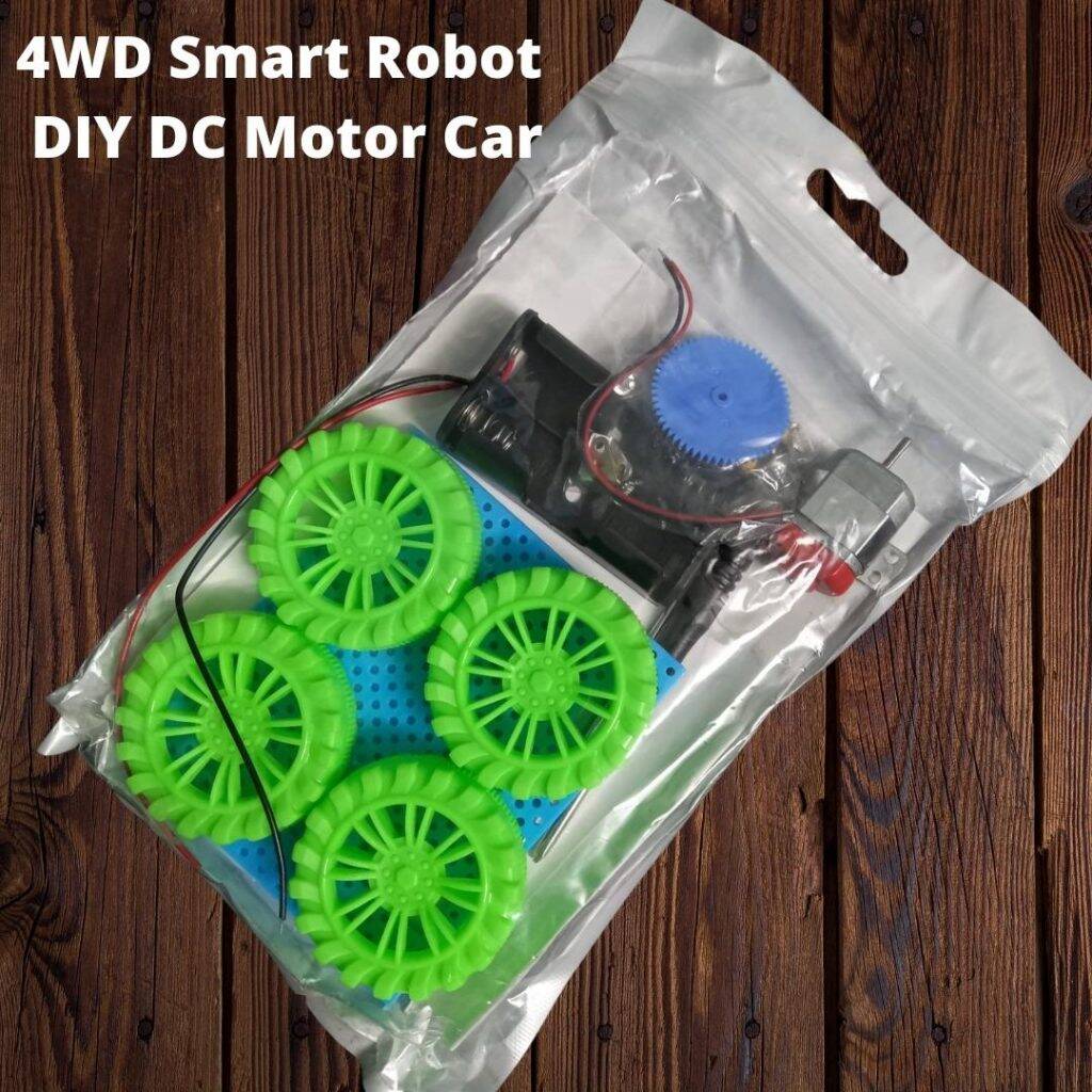 Picture of 4WD Smart Robot DIY DC Motor Car Chassis Kit Multi-Functional Single Layer Plastic Plate 90cm Kit Without Battery Holder For General Purpose Project