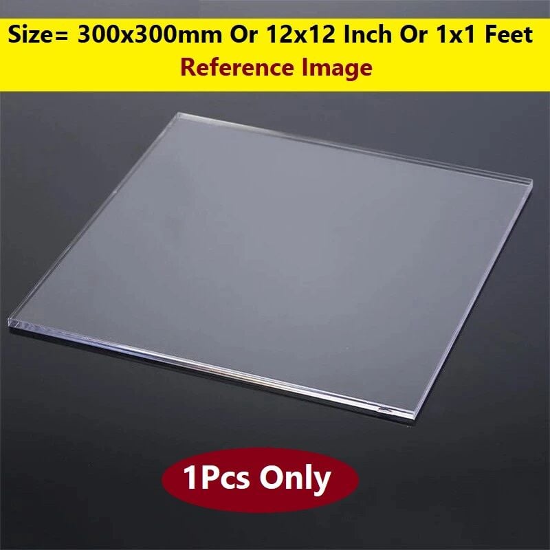 Picture of TRANSPARENT 3mm Acrylic Sheets 3mm Clear Plastic Sheet 3mm Thick Acrylic Sheet 12 Inch Acrylic Sheet Cutting Size 1×1 Feet 3mm Clear Acrylic Plexiglass Clear Perspex Acrylic Sheet