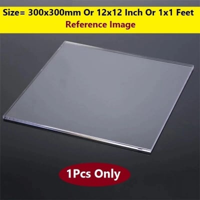 Picture of TRANSPARENT 3mm Acrylic Sheets 3mm Clear Plastic Sheet 3mm Thick Acrylic Sheet 12 Inch Acrylic Sheet Cutting Size 1×1 Feet 3mm Clear Acrylic Plexiglass Clear Perspex Acrylic Sheet