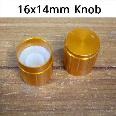 Picture of 16mm Amplifier Knob 16x14mm Aluminium Alloy Potentiometer Knob Amplifier Volume Knob Knurled Shaft 6mm Hole Amplifier Audio Knob Switches Knob