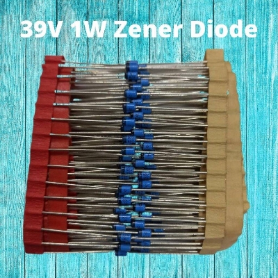 Picture of 10Pcs- 1Watt 39V Zener Diode 1W 39V 1N4754 Through Hole Voltage Regulator Zener Diode 39V DO-41 DIP 2 Pin Leads 39V 1W Zener Diode