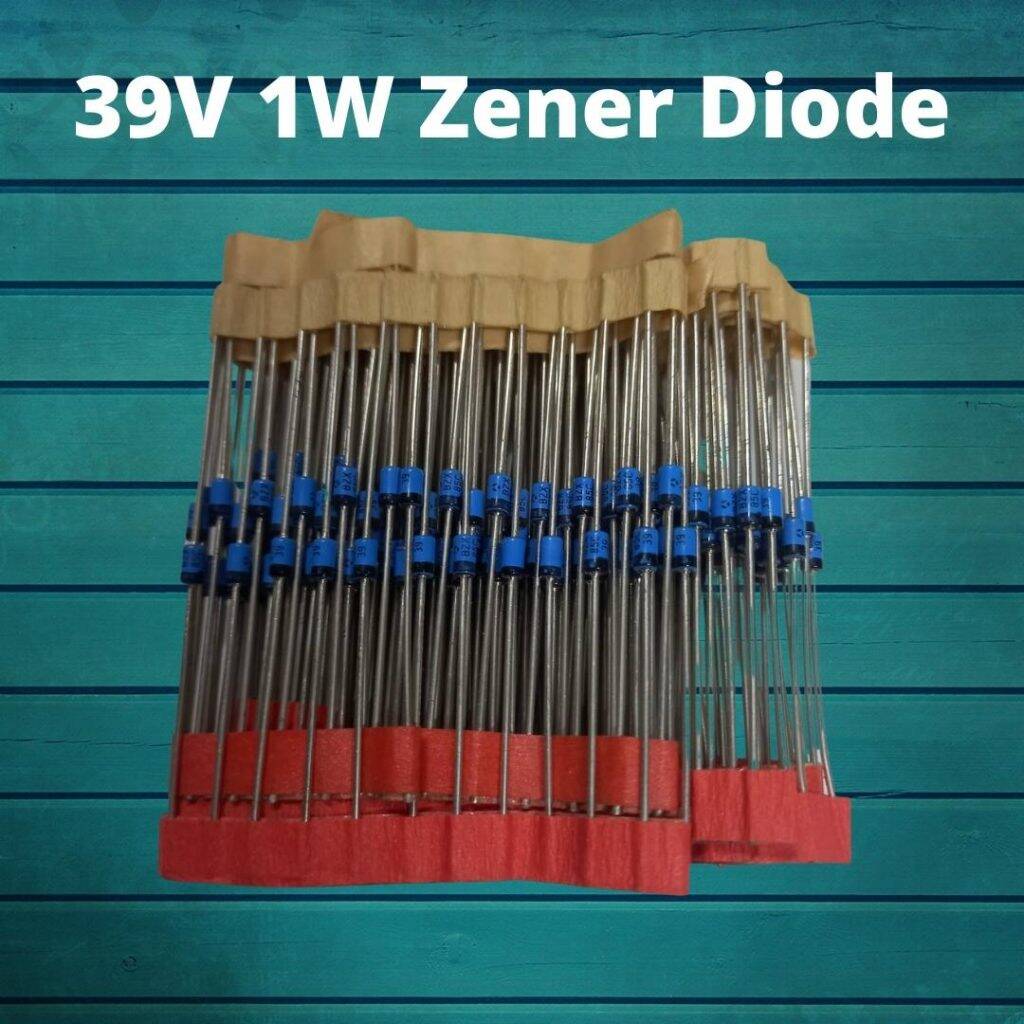 Picture of 10Pcs- 1Watt 39V Zener Diode 1W 39V 1N4754 Through Hole Voltage Regulator Zener Diode 39V DO-41 DIP 2 Pin Leads 39V 1W Zener Diode