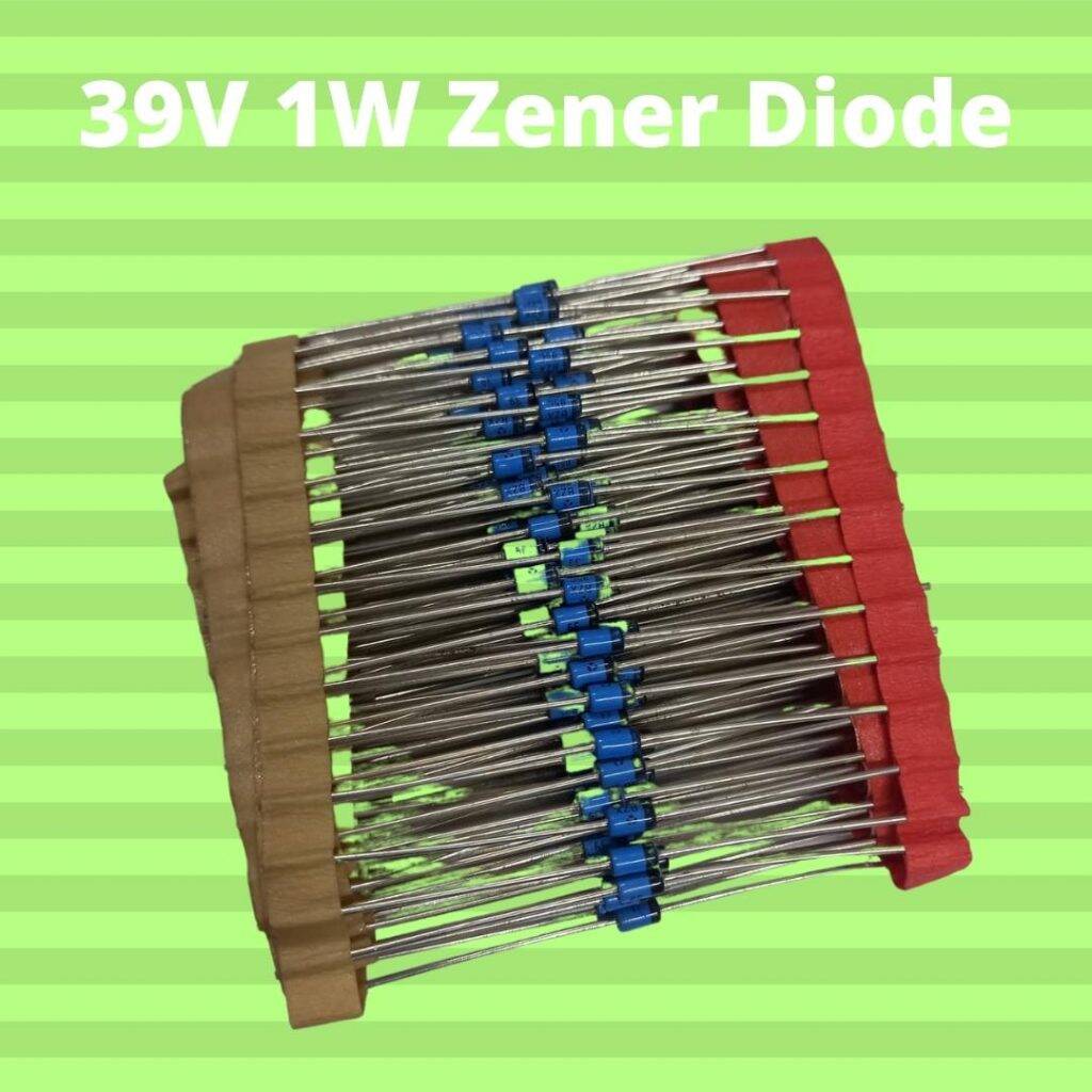 Picture of 10Pcs- 1Watt 39V Zener Diode 1W 39V 1N4754 Through Hole Voltage Regulator Zener Diode 39V DO-41 DIP 2 Pin Leads 39V 1W Zener Diode