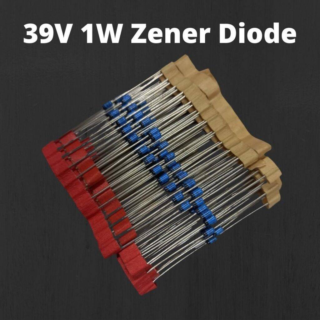 Picture of 10Pcs- 1Watt 39V Zener Diode 1W 39V 1N4754 Through Hole Voltage Regulator Zener Diode 39V DO-41 DIP 2 Pin Leads 39V 1W Zener Diode