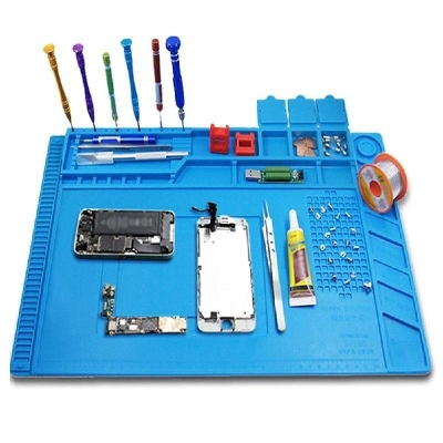 Picture of 18×12 Inch S160 Magnetic Insulation Silicone Soldering Iron Mat 18×12 Inch Pad Heat Resistant Soldering Mat Silicone Mate Pad For Table Watch Cellphone Laptop Repair Tools