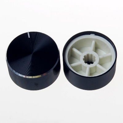 Picture of 40mm Amplifier Knob 40x17mm Aluminium Alloy Potentiometer Knob Amplifier Volume Knob Knurled Shaft 6mm Hole Amplifier Audio Knob Switches Knob