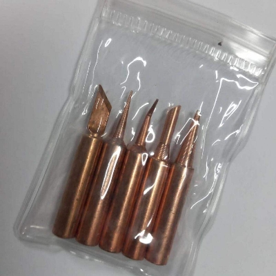 Picture of 5Pcs Set Brass COPPER Plated 900M-T-I 900M-T-IS 900M-T-K 900M-T-B 900M-T-3C Soldering Tip Lead Free Soldering Iron Bit Soldering Iron Tip Soldering Bit Tatal Iron Tip Tatal Tip Tatal Bit For Soldering Tools