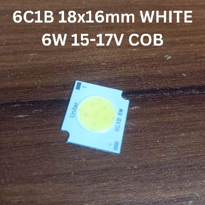 Picture of 6C1B 18x16mm WHITE 6W 15-17V COB SMD LED Light Chip 6W White COB LED Light 17V COB LED Light 6W COB Light COB LED Chip 17V COB LED Chip 6W Light Bulbs