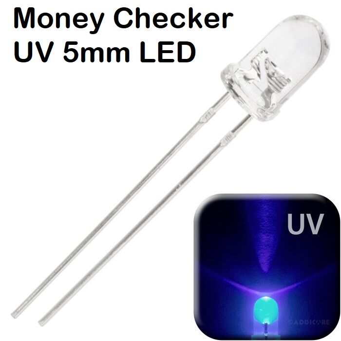 Picture of Avant-garde - 50Pcs- UV Money Checker LED Ultra Bright Clear Transparent DC 3V 20mA 5mm Purple UV LED Diode Lights Emitting Diodes