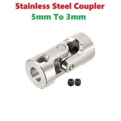 Picture of Stainless Steel Coupler 5mm To 3mm Universal Joint Motor Shaft Coupling Connector For RC Boat Electric Toy Car 775 DC Motor DIY