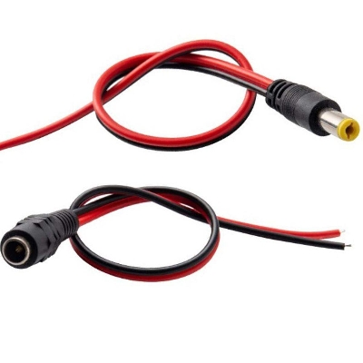 Picture of 1Pair- Cable With MALE FEMALE 2 Pin Connector 2.1mm Male Female DC Power Jack Socket 5V 12V 24V 5.5×2.1mm Male Female Connector Male Female Jack 2 Pin Male Female Socket Power Cables - 251685137