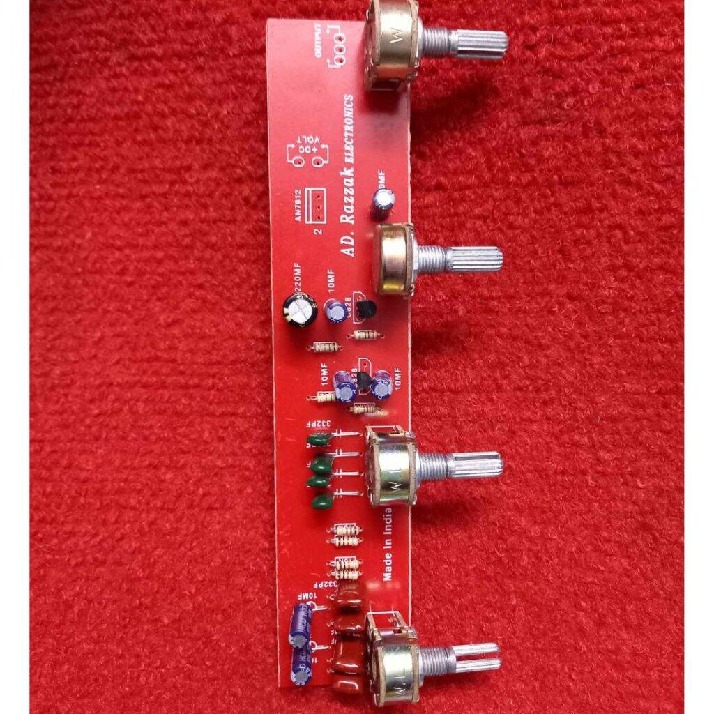 Picture of 4 VOLUME BASE TONE Circuit Pot  Base Tone Circuit Board 4 Volume Potentiometer Switches Base Tone Circuit