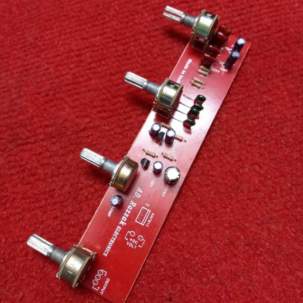 Picture of 4 VOLUME BASE TONE Circuit Pot  Base Tone Circuit Board 4 Volume Potentiometer Switches Base Tone Circuit