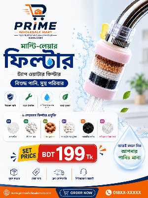 Picture of 6 Layer Faucet Water Filter | 360° Rotatable Tap Water Purifier | Universal Kitchen Sink Filter