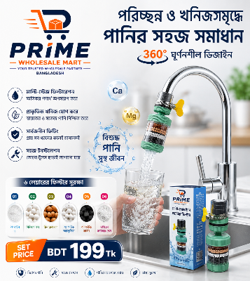 Picture of 6 Layer Faucet Water Filter | 360° Rotatable Tap Water Purifier | Universal Kitchen Sink Filter