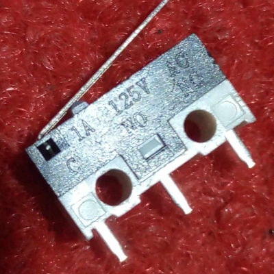 Picture of 20PCS - 1A Limit Switch 3 Pin 1A 125VAC SPDT 3 Pin 13mm Long Straight Hinge Lever Arm Switch Micro Limit Switch