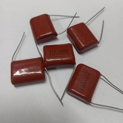 Picture of 5Pcs- METALLIZED 225j 500V Capacitor Metallized 225j Capacitor 500V Capacitor Polypropylene Mylar 2200nF Capacitor Polyester Film Capacitors 2 Pin Leads