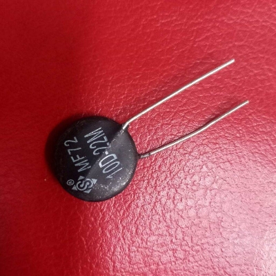 Picture of BLACK NTC 10D Temperature Sensor 10D-22 22mm Leaded Epoxy Coated Thermistor Temperature Sensor NTC 10 Ohm Thermal Resistor 10 Ohm Thermistor 2 Pin Leads
