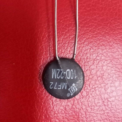 Picture of BLACK NTC 10D Temperature Sensor 10D-22 22mm Leaded Epoxy Coated Thermistor Temperature Sensor NTC 10 Ohm Thermal Resistor 10 Ohm Thermistor 2 Pin Leads