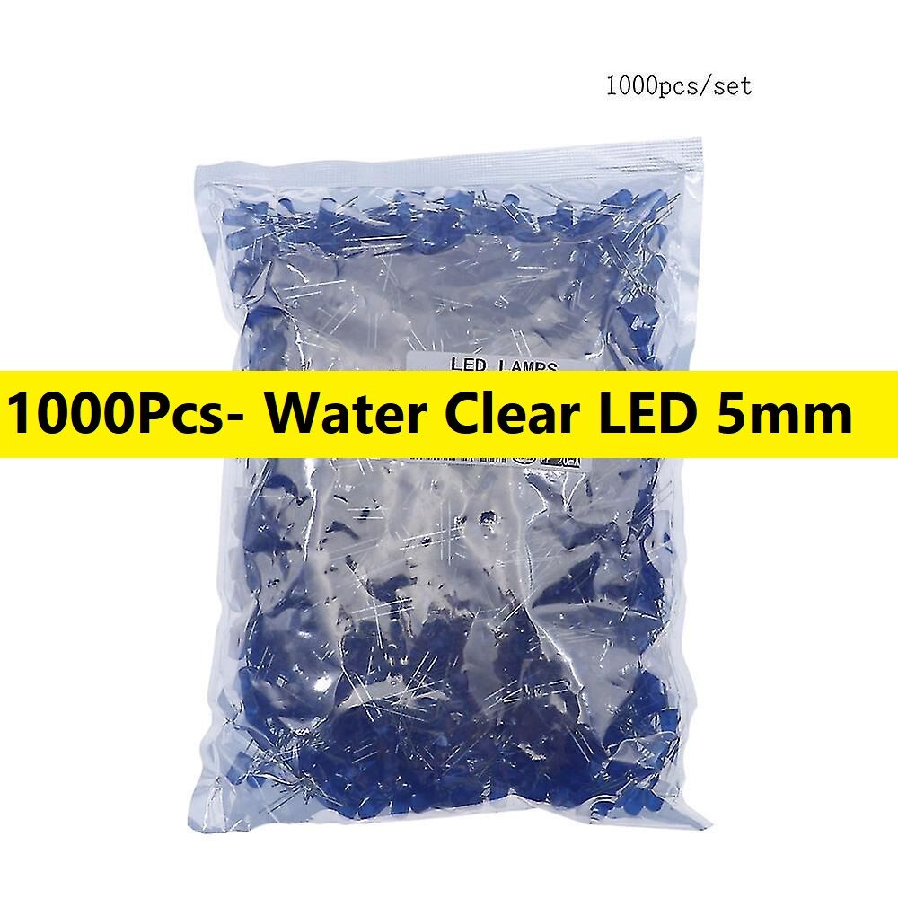 Picture of 1000Pcs- Water Clear LED 5mm RED LED Light Bulbs Transparent RED LED 5mm Water Clear Red LED Light 5mm Round LED Light Emitting Diode For Indicator Light