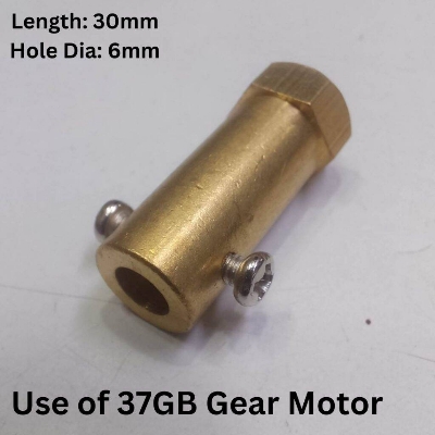 Picture of Hex Coupler 30mm Length COOPER Hex Motor Shaft Coupling 6mm Brass 30mm Hex For Gear Motor Wheels Joint Gear Motor 30mm Hex Tools Robotics Wheel