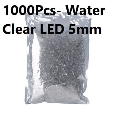 Picture of 1000Pcs- Water Clear LED 5mm Blue LED Light Bulbs Transparent RED LED 5mm Water Clear BLUE LED Light 5mm Round LED Light Emitting Diode For Indicator Light