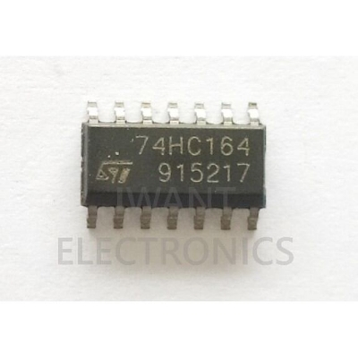 Picture of SMD IC 74164 Shift Resistor 74HC164 IC 74LS164 Shift Resistor IC Dual In Package SMD 14 Pin Leads IC 8 Bit 74HC164D IC