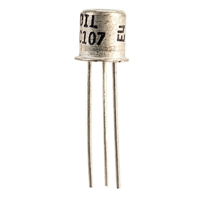 Picture of BC107 NPN Transistor 45V 100mA General Purpose Transistor TO-18 BJT Transistors 3 Pin Leads BC107 Transistor