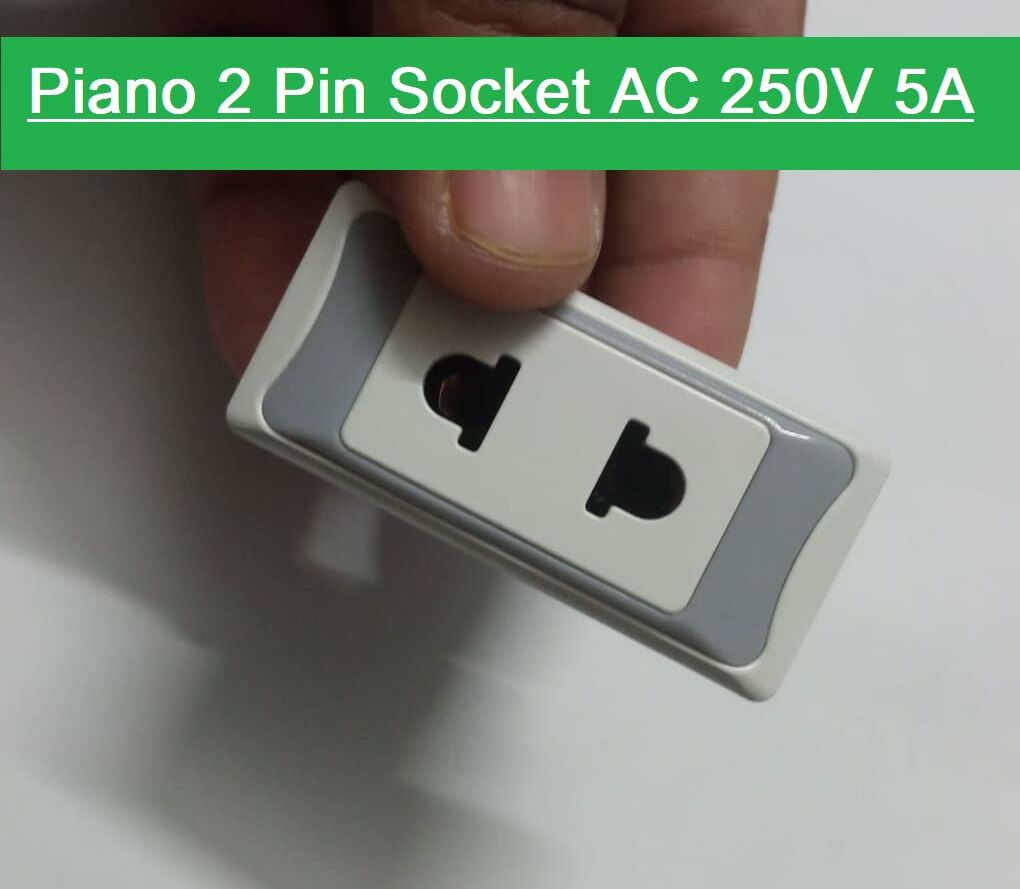 Picture of 2Pcs- Piano Socket 2 Pin Socket AC 250V 5A Socket For Electrical Devices Mobile Charger Adapters AC Socket