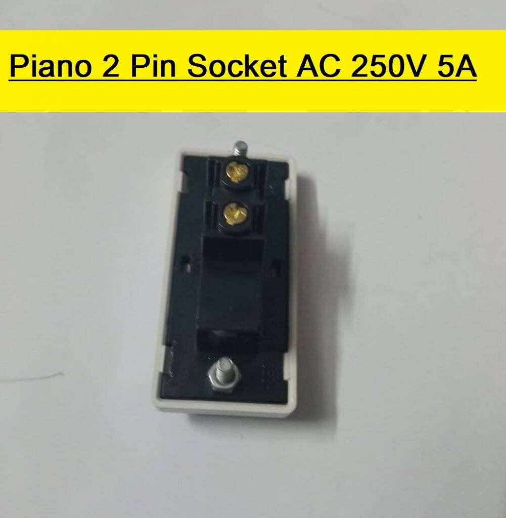 Picture of 2Pcs- Piano Socket 2 Pin Socket AC 250V 5A Socket For Electrical Devices Mobile Charger Adapters AC Socket