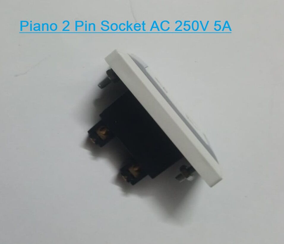 Picture of 2Pcs- Piano Socket 2 Pin Socket AC 250V 5A Socket For Electrical Devices Mobile Charger Adapters AC Socket