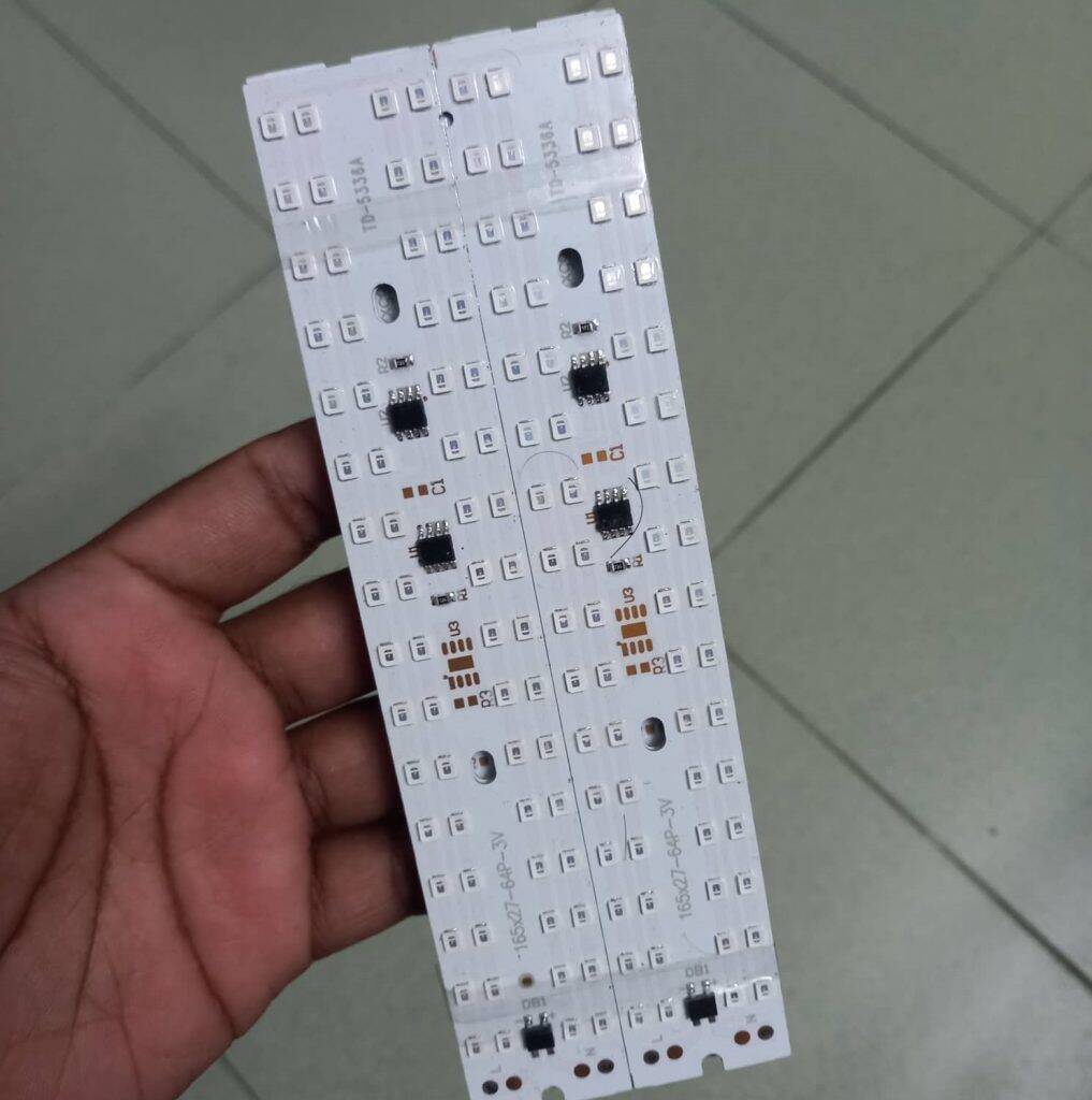 Picture of DIRECT 220V 50W BLUE Color HALOGEN Light 50W DIRECT AC LED 220V 50W LED Light Bulbs 165x27mm 64Pcs Blue LED Light SMD Board 220V LED Light Plate