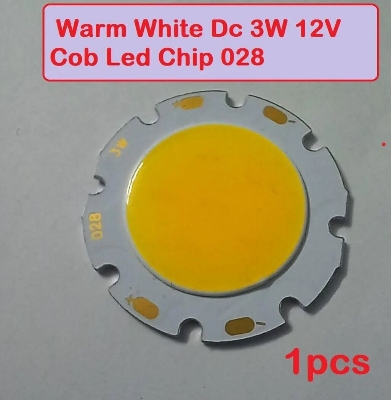 Picture of Model- 028 WARM WHITE 3W LED Light 12V LED Light Warm White COB LED 12V COB Light 3W COB LED Light Bulbs 12V Light Chip