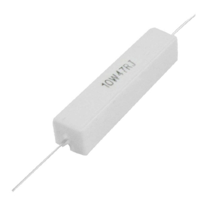 Picture of 3Pcs- 10W Wirewound 10W Resistor 47 Ohm Resistor Ceramic Cement Wirewound Resistor 47 Ohm 10W Resistor Wire Wound 2 Pin Leads Fixed Resistor 5% Tolerance