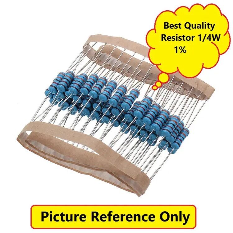 Picture of 50Pcs- COPPER Resistor Tolerance 1% 150K Resistor 1/4W Resistor 150K Carbon Film Resistor 150K Ohm Resistor 1/4W Resistor 0.25W Fixed Resistors 2 Pin Leads 150K 1% Tolerance Resistors