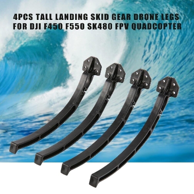 Picture of Black / White 4Pcs Set Of LANDING GEAR Adapters Landing Gear Leg Tall Landing Gear Skids For F450 F550 SK480 Tools Parts