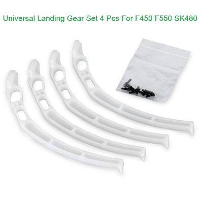 Picture of Black / White 4Pcs Set Of LANDING GEAR Adapters Landing Gear Leg Tall Landing Gear Skids For F450 F550 SK480 Tools Parts