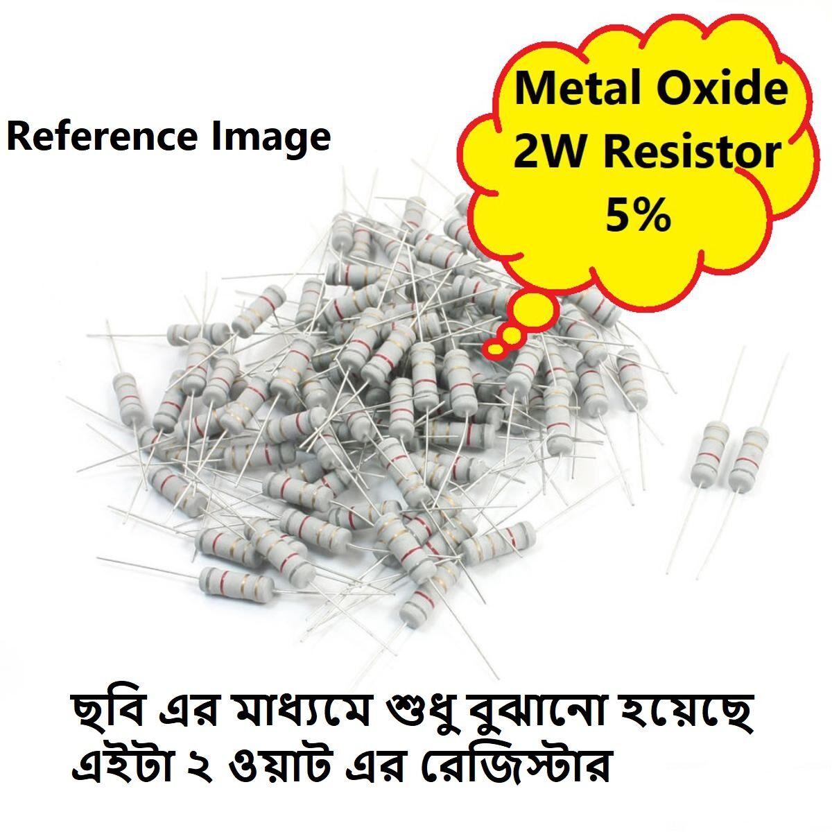 Picture of 10Pcs- 2W 680 Ohm Resistor 2W Resistor 680 Ohm Ohm Metal Film Resistor 680 Ohm Resistor 2W Metal Oxide 2 Pin Leads ±5% Tolerance Resistor