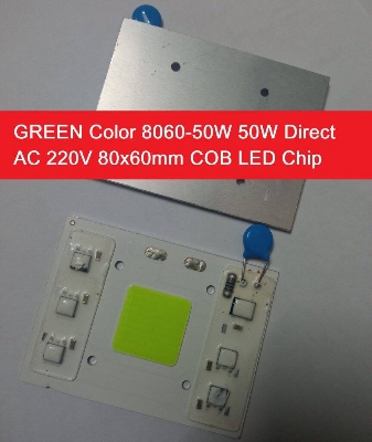 Picture of GREEN Color 8060-50W 50W LED Light Green 50W Light Direct 220V LED Light Bulbs 80x60mm COB LED 50W Green LED Light