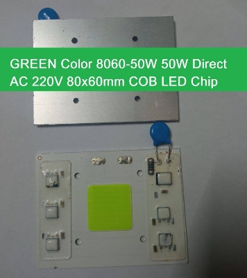 Picture of GREEN Color 8060-50W 50W LED Light Green 50W Light Direct 220V LED Light Bulbs 80x60mm COB LED 50W Green LED Light
