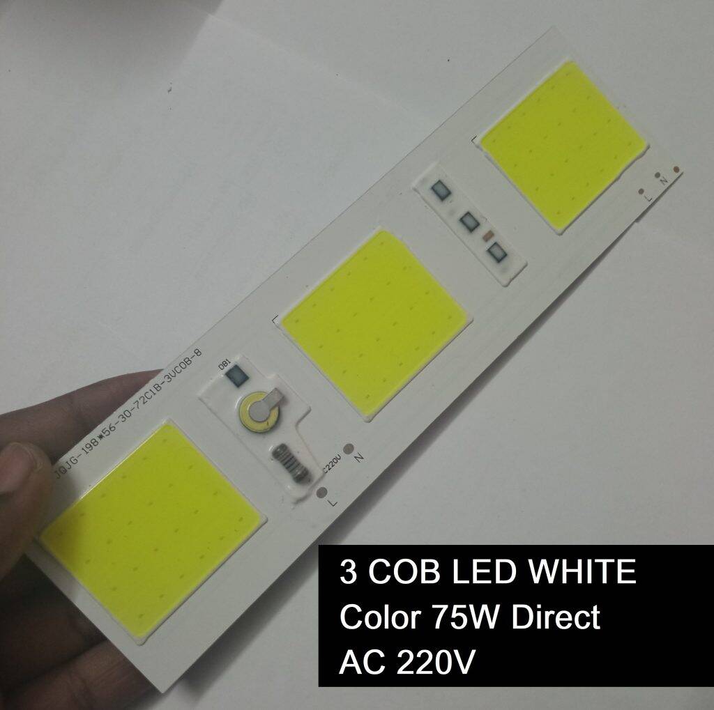 Picture of 3 COB LED WHITE Color JTJQJG-198×56-30-72C1B-3VCOB-8 75W LED Light WHITE 75W Light Direct 220V LED Light Bulbs 198x56mm COB LED 75W WHITE LED Light